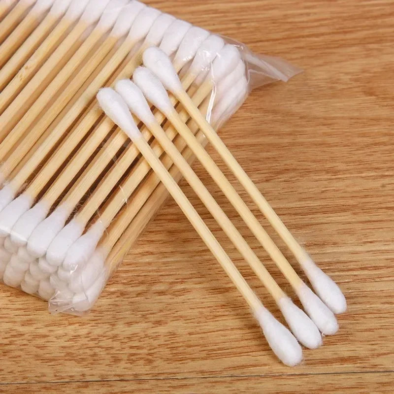Precision Pointed Cotton Swabs – 2-Ended Bamboo Sticks for Makeup, Nail Art & Personal Care