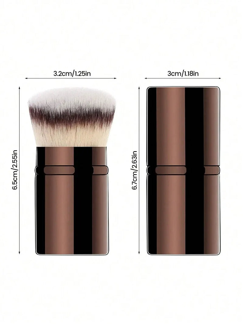 1pc Professional Face Retractable Makeup Brush,Blush Brush Foundation Brush Loose Powder Brush Synthetic Hair Ultra-Soft Doundat